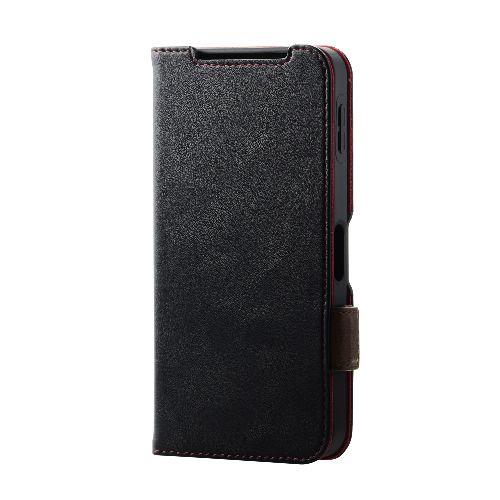 エレコム(ELECOM) PM-S244PLFYBK ブラック AQUOS sense9 SH-53E用 ケース レザー 手帳型 マグネット フラップ 衝撃吸収 ストラップホール付