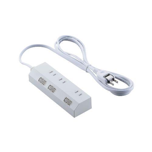 エレコム(ELECOM) T-IS01-2320WH ホワイト 電源タップ 延長コード 2m コンセント 3個口 ほこりシャッター 極性対応 絶縁キャップ 個別スイッチ