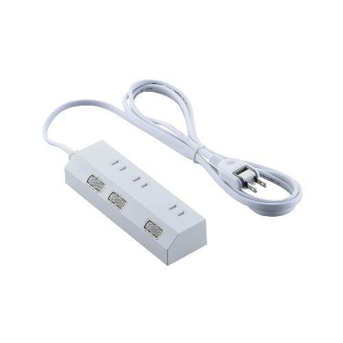 エレコム(ELECOM) T-IS01M-2320WH ホワイト 電源タップ 延長コード 2m コンセント 3個口 ほこりシャッター 極性対応 個別スイッチ マグネット