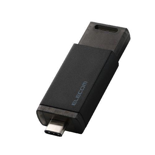エレコム(ELECOM) ESD-ESK1000GBK ブラック SSD 外付け 1TB USB3.2 Gen2 読込最大1000MB/秒 ポータブルSSD USB Type-C ノック式 高速 耐衝撃