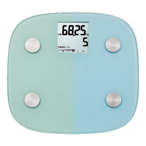 エレコム(ELECOM) HCS-FS010BU ブルー 体重計 体組成計 【内臓脂肪レベル/BMI/体脂肪率/骨格筋率/骨量/基礎代謝/など8項目測定】 自動認識