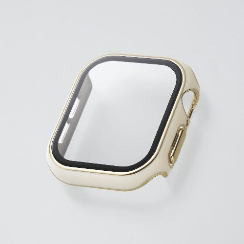 エレコム(ELECOM) AW-24BFCGJWH ホワイト アップルウォッチ カバー Series 10 42mm フルカバー 表面硬度10H 全面保護 メタリックライン 2重構造