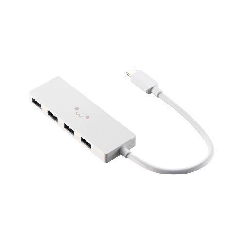 エレコム(ELECOM) U3HC-H040WF しろちゃん ホワイト×ブラック Type-C ハブ USB3.2 Gen1 USB-A ×4 バスパワー 薄型 ケーブル長15cm