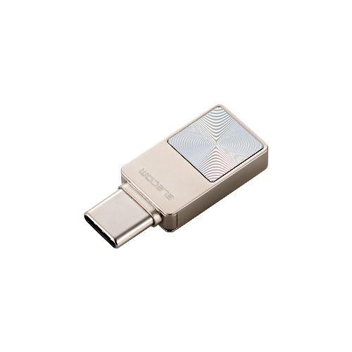エレコム(ELECOM) MF-SPU3256GSV シルバー USBメモリ 256GB USB3.2 Gen1 Type-C ストラップホール付 小型 セキュリティ機能対応