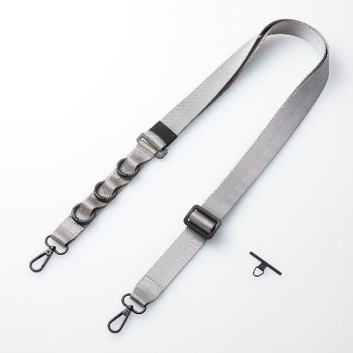エレコム(ELECOM) P-STSDH1FLPCGY アッシュグレー スマホ ショルダー ストラップ 97~150cm 長さ調整可 ループ付 カラビナ ストラップホールシート付