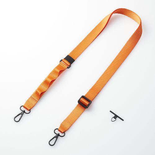 エレコム(ELECOM) P-STSDH1FLPDR ビビッドオレンジ スマホ ショルダー ストラップ 97~150cm 長さ調整可 ループ付 ストラップホールシート付