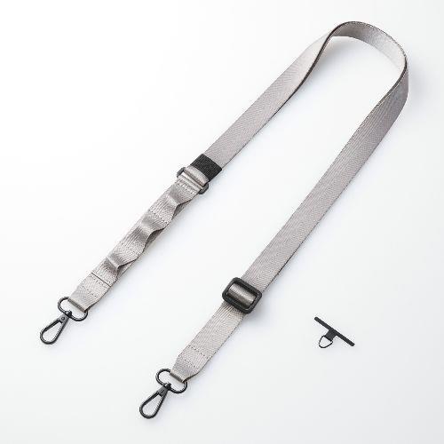 エレコム(ELECOM) P-STSDH1FLPGY アッシュグレー スマホ ショルダー ストラップ 97~150cm 長さ調整可 ループ付 ストラップホールシート付