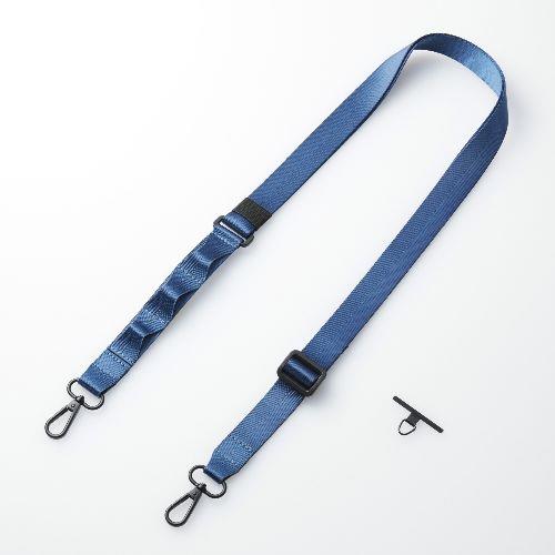 エレコム(ELECOM) P-STSDH1FLPNV ペールネイビー スマホ ショルダー ストラップ 97~150cm 長さ調整可 ループ付 ストラップホールシート付