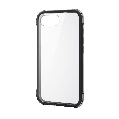 エレコム(ELECOM) PM-A25SHVAIRBK ブラック×クリアブラック iPhone 16e ケース ハイブリッド カバー 衝撃吸収 軽量 背面カメラ保護 メタルステッカー付