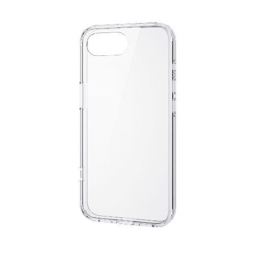 エレコム(ELECOM) PM-A25SHVCG1CR クリア iPhone 16e ケース ハイブリッド 衝撃吸収 カメラレンズ保護設計 メタルステッカー付 背面ガラス 硬度9H