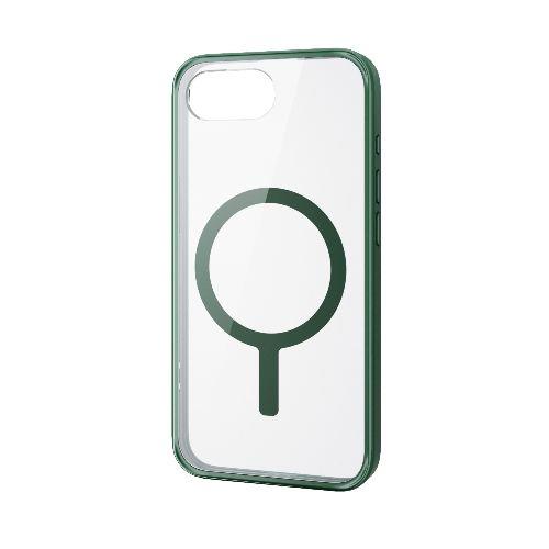 エレコム(ELECOM) PM-A25SMAG03GN ディープグリーン iPhone 16e ケース ハイブリッド カバー 衝撃吸収 ｶﾒﾗﾚﾝｽﾞ保護設計 磁力吸着ﾜｲﾔﾚｽ充電対応