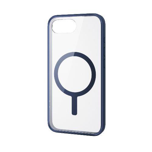 エレコム(ELECOM) PM-A25SMAG03NV ネイビー iPhone 16e ケース ハイブリッド カバー 衝撃吸収 カメラレンズ保護設計 磁力吸着ワイヤレス充電対応
