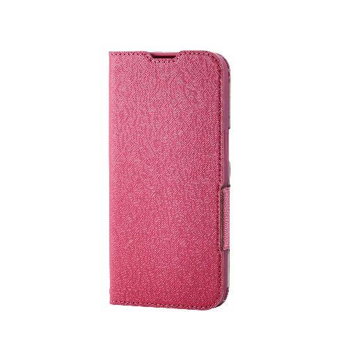 エレコム(ELECOM) PM-A25SPLFUJPND ディープピンク iPhone 16e ケース レザー 手帳型 ﾏｸﾞﾈｯﾄ 衝撃吸収 超軽量 薄型 ｽﾄﾗｯﾌﾟﾎｰﾙ付 ｽﾀﾝﾄﾞ機能付 花柄