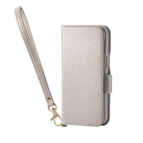 エレコム(ELECOM) PM-A25SPLFY4GB グレージュ iPhone 16e ケース レザー 手帳型 マグネット 衝撃吸収 ストラップホール付 ハンドストラップ付