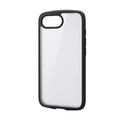 エレコム(ELECOM) PM-A25STSFCGSBK ブラック iPhone 16e ケース ハイブリッド カバー 衝撃吸収 軽量 薄型 メタルステッカー付 背面ガラスマットクリア