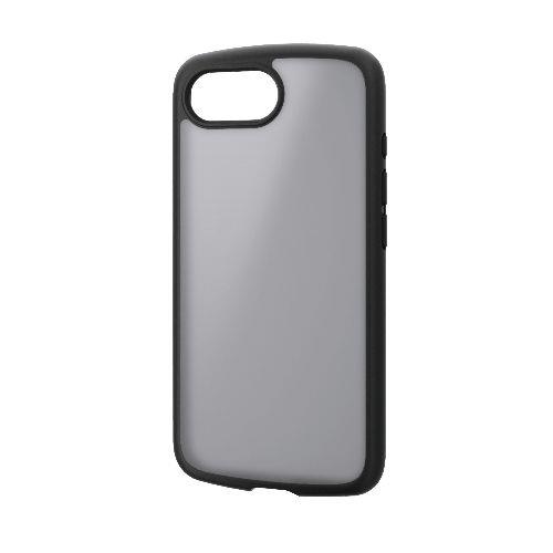 エレコム(ELECOM) PM-A25STSLFCBKM マットブラック iPhone 16e ケース ハイブリッド カバー 衝撃吸収 軽量 薄型 背面カメラ保護 ﾒﾀﾙｽﾃｯｶｰ付