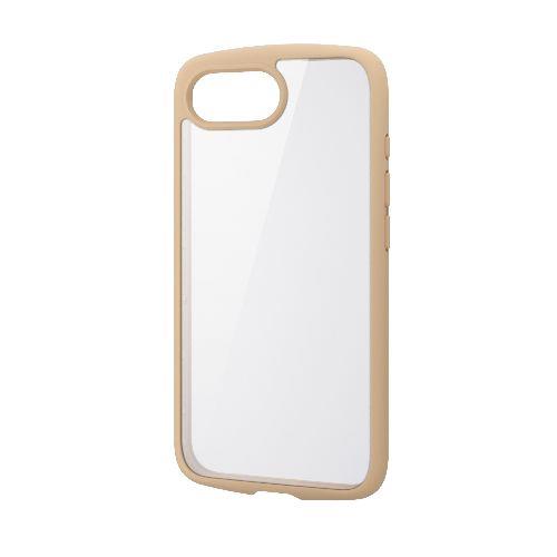 エレコム(ELECOM) PM-A25STSLFCGBE カフェオレ iPhone 16e ケース ハイブリッド カバー 衝撃吸収 軽量 薄型 メタルステッカー付 背面ガラスクリア