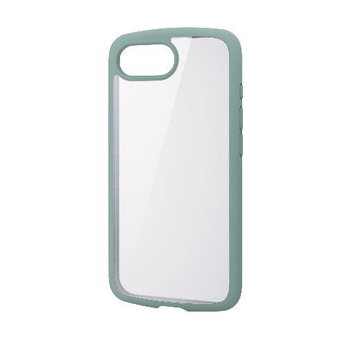 エレコム(ELECOM) PM-A25STSLFCGN グリーン iPhone 16e ケース ハイブリッド カバー 衝撃吸収 軽量 薄型 背面カメラ保護 メタルステッカー付