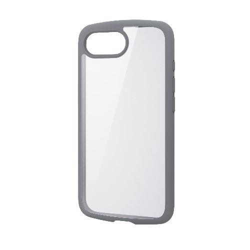 エレコム(ELECOM) PM-A25STSLFCGY グレー iPhone 16e ケース ハイブリッド カバー 衝撃吸収 軽量 薄型 背面カメラ保護 メタルステッカー付