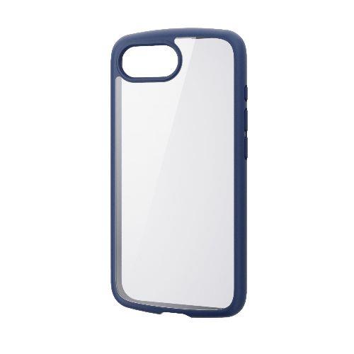 エレコム(ELECOM) PM-A25STSLFCNV ネイビー iPhone 16e ケース ハイブリッド カバー 衝撃吸収 軽量 薄型 背面カメラ保護 メタルステッカー付