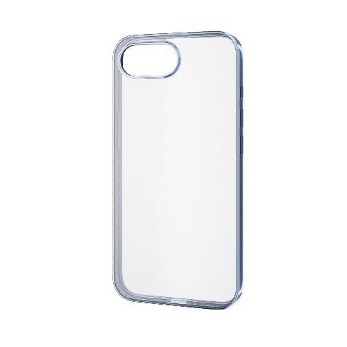 エレコム(ELECOM) PM-A25SUCTMBU メタリックペールブルー iPhone 16e ケース ソフト カバー 衝撃吸収 薄型 カメラレンズ保護設計 ﾒﾀﾙｽﾃｯｶｰ付