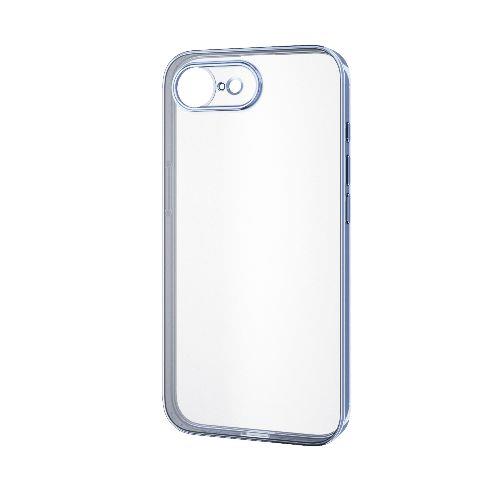 エレコム(ELECOM) PM-A25SUCTMKBU メタリックペールブルー iPhone 16e ケース ソフト カバー 衝撃吸収 カメラレンズ保護設計 ﾒﾀﾙｽﾃｯｶｰ付 極限保護