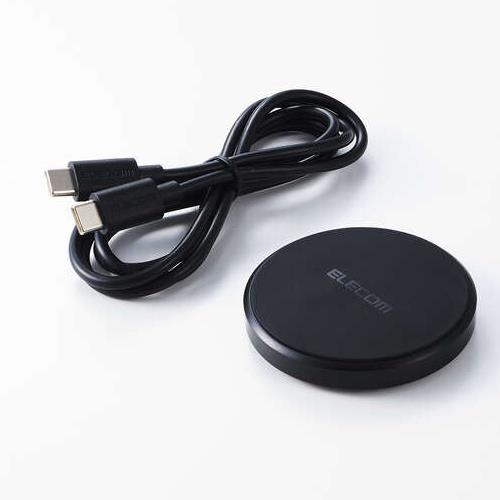 エレコム(ELECOM) W-QA28WF ブラック ワイヤレス充電器 ケーブル付属 1m スマホ等対応