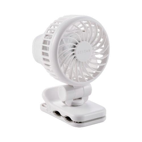 エレコム(ELECOM) FAN-U253WH ホワイト 小型 扇風機 2way 卓上/クリップ USB Type-C 充電式 3段階風量調節 角度調節