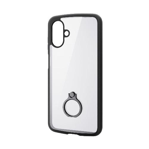 エレコム(ELECOM) PM-G253TSLFCRBK ブラック Galaxy A25 5G ケース ハイブリッド カバー 衝撃吸収 軽量 薄型 カメラレンズ保護設計 リング付 TOUGH SLIM LITE