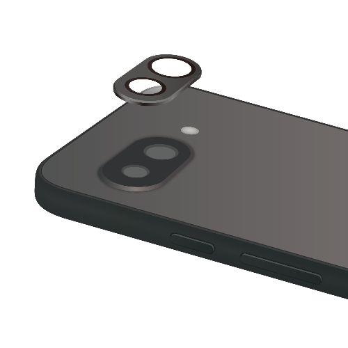 エレコム(ELECOM) PM-P251FLLG ブラック Google Pixel 9a レンズカバー カメラ保護 ガラスフィルム アルミフレーム 高透明 強化ガラス 表面硬度10H 指紋防止