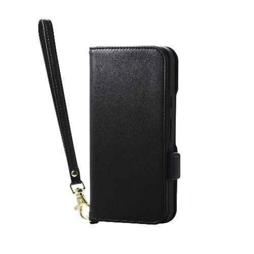 エレコム(ELECOM) PM-P251PLFY4BK ブラック Google Pixel 9a ケース レザー 手帳型 マグネット 衝撃吸収 ワイヤレス充電可 ハンドストラップ付