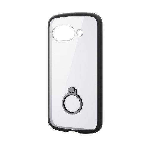 エレコム(ELECOM) PM-P251TSLFCRBK ブラック Google Pixel 9a ケース ハイブリッド 衝撃吸収 軽量 薄型 カメラレンズ保護設計 リング付