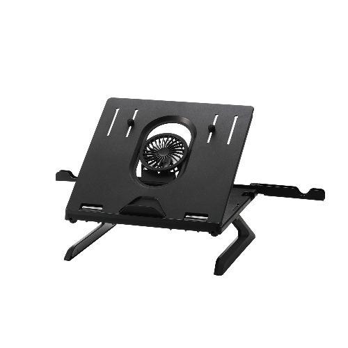 エレコム(ELECOM) PCA-LTSFANH8BK ブラック ノートパソコンスタンド 冷却ファン/スマホスタンド搭載 静音 クーラー 風量・高さ調整 8段階角度調整