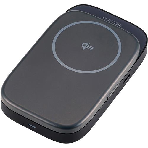 エレコム(ELECOM) DST-Q040BPGY グレー USB Type-C ドッキングステーション 4in1 ハブ Qi2 ワイヤレス充電スタンド/USB-C×2/USB-A×1/HDMI×1 搭載 PD 急速充電