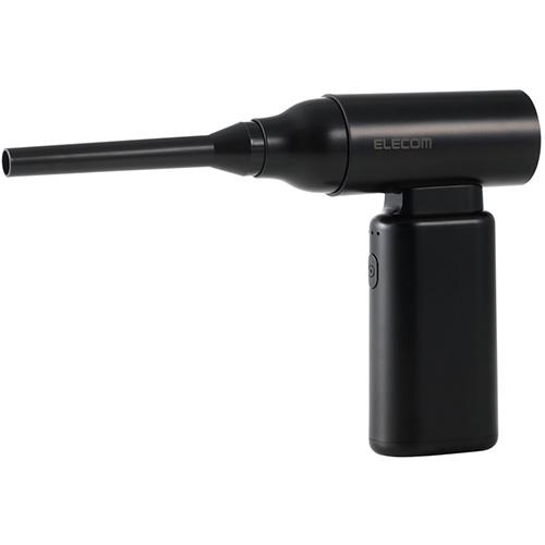 エレコム(ELECOM) AD-ALB02BK ブラック エアダスター 電動 USB充電式 強力ブロワー 3段階風量調整 ﾉｽﾞﾙ付属 PC周辺機器 ｷｰﾎﾞｰﾄﾞ などの掃除 小型