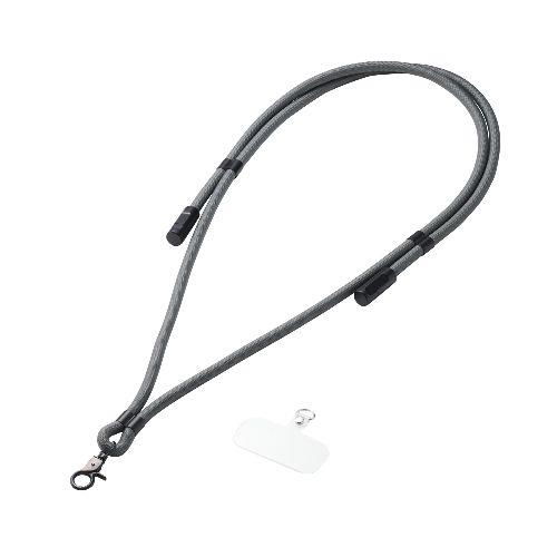 エレコム(ELECOM) P-STSDH1CC08BK ブラック スマホストラップ ケーブル 2in1 ショルダーストラップ USB Type-C to C 1.5m PD 60W 急速充電