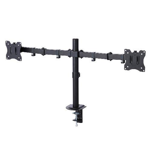 エレコム(ELECOM) DPA-DN01BK ブラック モニターアーム デュアル 2画面 17~32インチ 耐荷重9kg ディスプレイ対応 クランプ&グロメット式