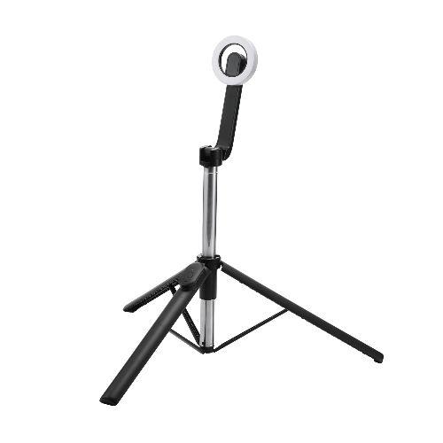 エレコム(ELECOM) P-STSRM01100BK ブラック 三脚 自撮り棒 マグネット スマホスタンド Bluetooth リモコン付き 最大1400mm 360度回転