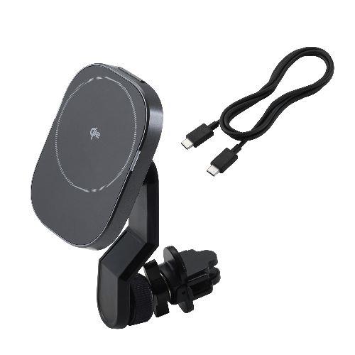 エレコム(ELECOM) W-QC13BK 黒 ワイヤレス充電器 Qi2 車 用 マグネット スマホホルダー 15W 高速充電 エアコン吹き出し口対応 片手操作