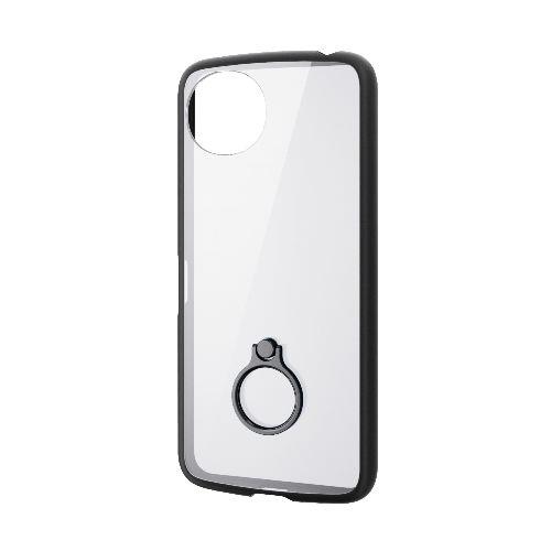 エレコム(ELECOM) PM-S251TSLFCRBK ブラック AQUOS wish5 SH-52F ケース ハイブリッド 衝撃吸収 軽量 薄型 カメラレンズ保護設計 リング付
