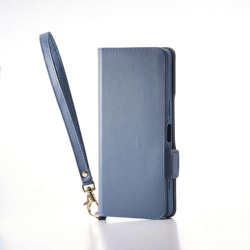 エレコム(ELECOM) PM-X251PLFY4NV ネイビー Xperia 1 VII ソフトレザーケース 磁石付 耐衝撃 ハンドストラップ付