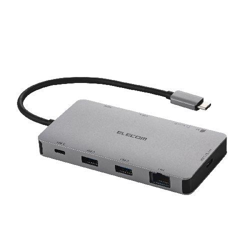 エレコム(ELECOM) DST-090BP1SV シルバー USB Type-C ドッキングステーション 9-in-1 4K HDMI LAN SD PD充電 MacBook Pro / Air などPC対応
