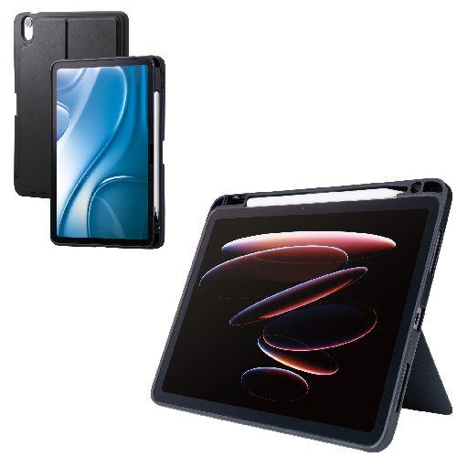 エレコム(ELECOM) TB-A25MUCSTBK ブラック iPad Air ケース 11インチ M3/M2 /10.9インチ 第5世代 第4世代 ソフト Apple Pencil収納 ｽﾀﾝﾄﾞ機能付き
