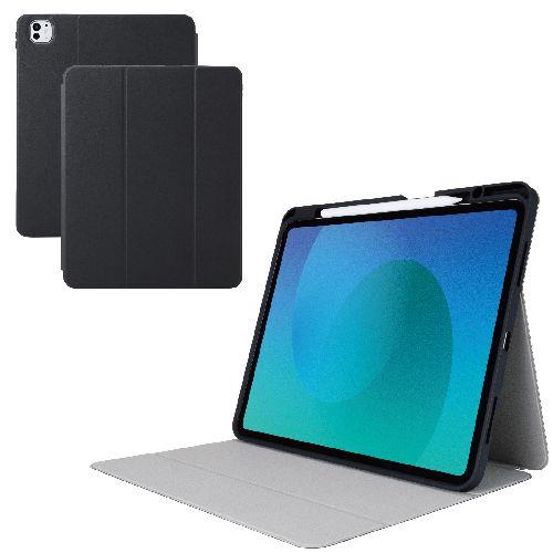エレコム(ELECOM) TB-A25PLSABK ブラック iPad Pro ケース 13インチ M4 マグネット式フラップ Apple Pencil収納 フリーアングル スタンド
