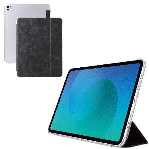 エレコム(ELECOM) TB-A25PLWVBK ブラック iPad Pro ケース 13インチ M4 マグネット式フラップ 2アングル スタンド 軽量 薄型 背面クリア