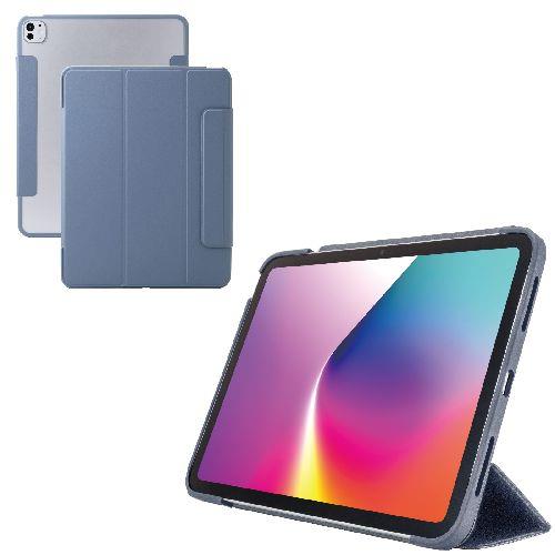 エレコム(ELECOM) TB-A25PLWVFCBG ブルーグレー iPad Pro ケース 13インチ M4 マグネット式フラップ 2アングル スタンド 軽量 薄型 耐衝撃 背面ｸﾘｱ