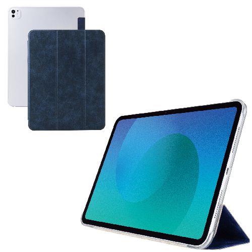 エレコム(ELECOM) TB-A25PLWVNV ネイビー iPad Pro ケース 13インチ M4 マグネット式フラップ 2アングル スタンド 軽量 薄型 背面クリア