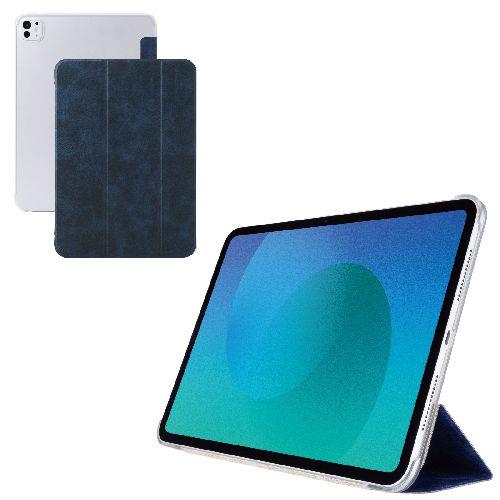 エレコム(ELECOM) TB-A25PMWVNV ネイビー iPad Pro ケース 11インチ M4 マグネット式フラップ 2アングル スタンド 軽量 薄型 背面クリア