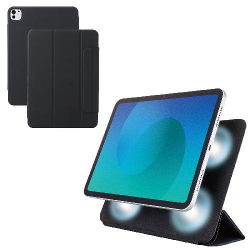 エレコム(ELECOM) TB-A25PMWVPF2BK ブラック iPad Pro ケース 11インチ M4 マグネット着脱フラップ 2アングル スタンド オートスリープ機能 軽量