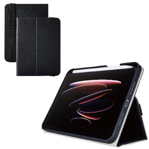 エレコム(ELECOM) TB-A25SPLF2BK ブラック iPad mini ケース 8.3インチ A17 Pro /第6世代 ベルト付きフラップ Apple Pencil収納 軽量 耐衝撃